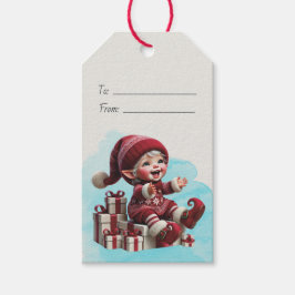 Skapa Din Egen Glad Vintage Jultomte Presentetikett