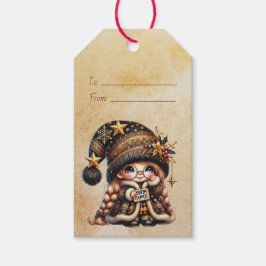 Skapa Din Egen Glada Magiska Jultomte Gnome Presentetikett