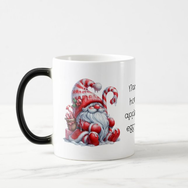 Skapa Din Egen Glädjefull Pepparmynts Jul Tomte Magisk Mugg (Vänster)