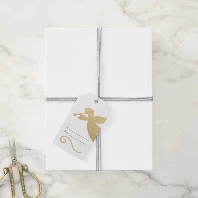 Skapa Din Egen Gnistrande Guldängel Presentetikett (Med Snöre)