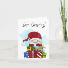 Skapa din egen God jul Gnome & Presenter Helgkort