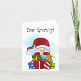 Skapa din egen God jul Gnome & Presenter Helgkort