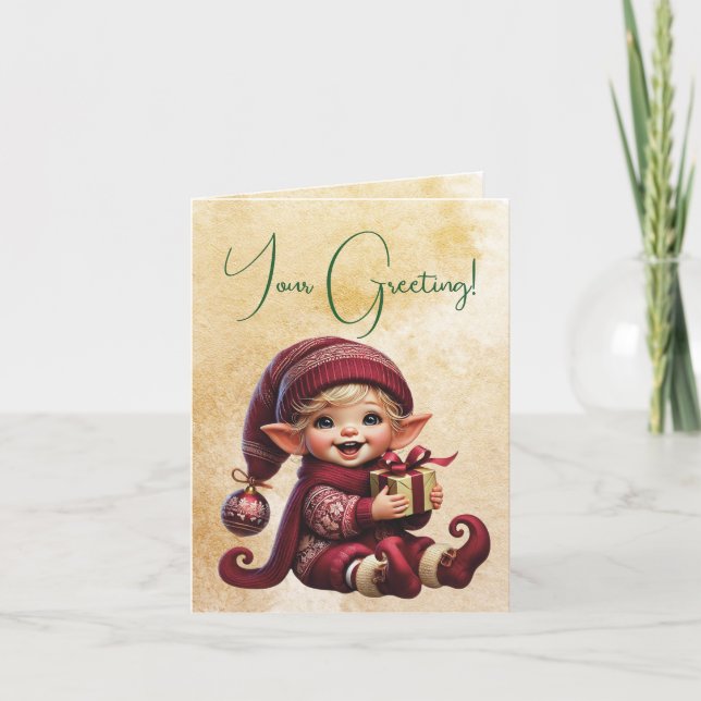 Skapa din egen goda jultomt helgkort (Framsida)