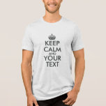 Skapa din egen Grått Black Behålla-Lugn T Shirt<br><div class="desc">Skapa din egen "Behålla Lugn and Din text"-design för en lätt garanti. Du kan ändra mörken grått onyx svart färg i texten och krona. Om du vill ändra storlek på texten kan du markera allt lagrar eller inslag och ändra storlek tillsammans. Behålla Lugn och redigera egen text.</div>
