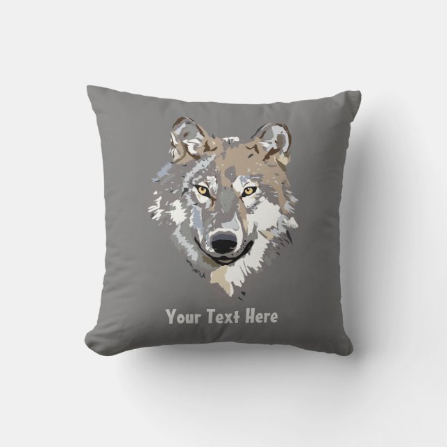 Skapa din egen Grått Varg Dekorativ kudde (Framsida)