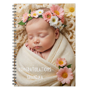 Skapa din egen Grattis Baby Photo anpassningsbar Anteckningsbok