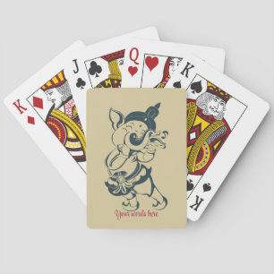 Skapa din egen Grönt & Guld Ganesh Flute Casinokort