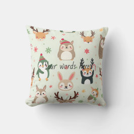 Skapa din egen Grönt Kawaii-juldjur Kudde