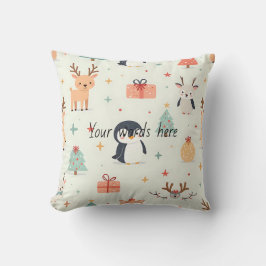 Skapa din egen Grönt Kawaii-juldjur Kudde