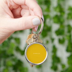 Skapa din egen gula anpassade design rund silverfärgad nyckelring