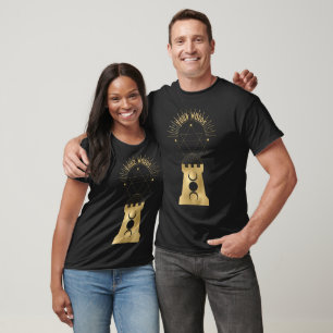 Skapa din egen Guld-arkan Måne Torn Tarot T Shirt