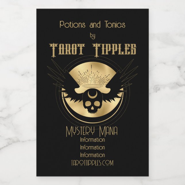 Skapa din egen Guld-arkan Temperance Tarot Vinetikett (Enkel etikett)