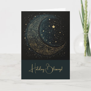 Skapa din egen Guld Filigree Måne Celestial Helgkort