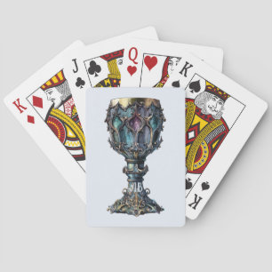 Skapa din egen Guld Rimmed Blue Chalice Casinokort