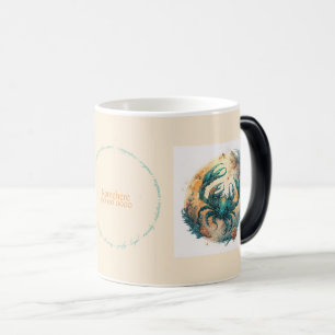 Skapa din egen Guld & Teal Mystical Cancer Zodiac Magisk Mugg