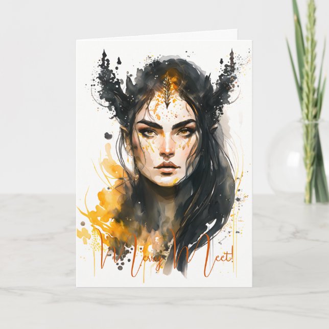 Skapa din egen Gult Witch Kort (Framsida)
