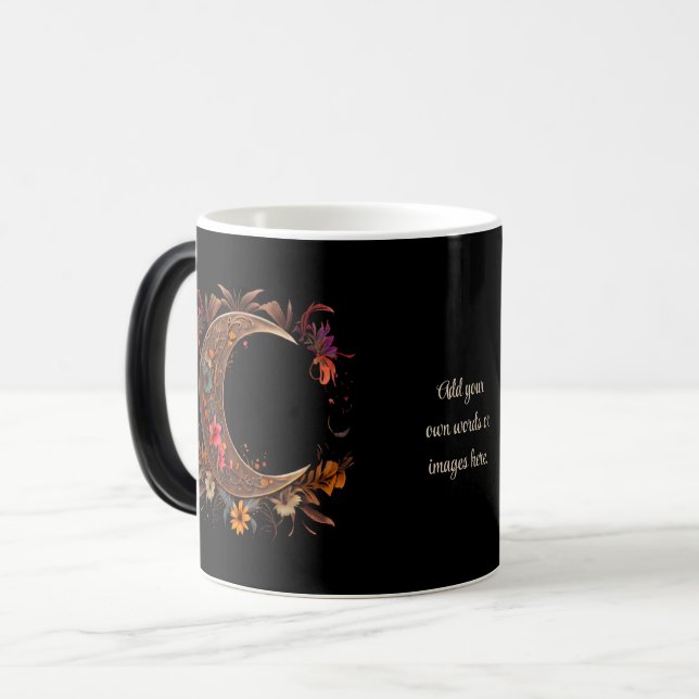 Skapa din egen gyllene blomster boho måne magisk mugg (Framsida vänster)