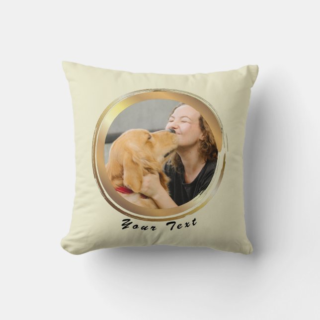 Skapa din egen gyllene cirkel hundfoto kudde (Framsida)