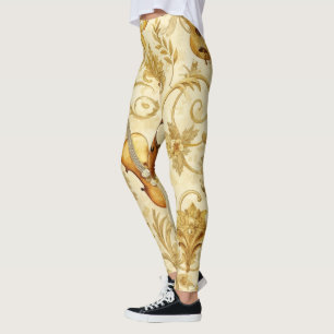 Skapa din egen gyllene instrumentkollageblomma leggings