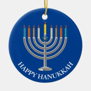 Skapa din egen hanukkah Menorah Julgransprydnad Keramik