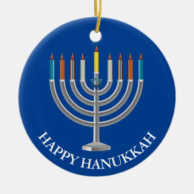 Skapa din egen hanukkah Menorah Julgransprydnad Keramik (Framsidan)