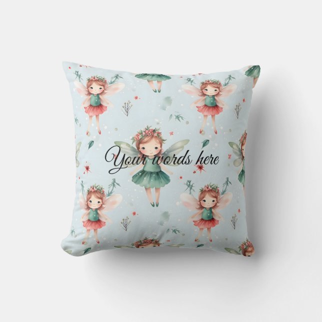 Skapa din egen Helgdag Fairy Blue Kudde (Framsida)