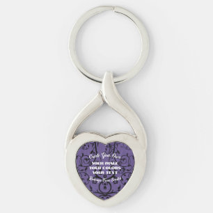 Skapa din egen helt anpassade twisted heart silverfärgad nyckelring