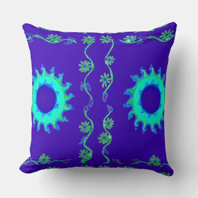 Skapa din egen hemblåsa soliga himlar blommigt kudde (Framsida)