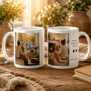 Skapa din egen Hemma är där min hund är foto Kaffemugg