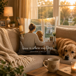 Skapa din egen Hemma är där min hund är foto Kudde
