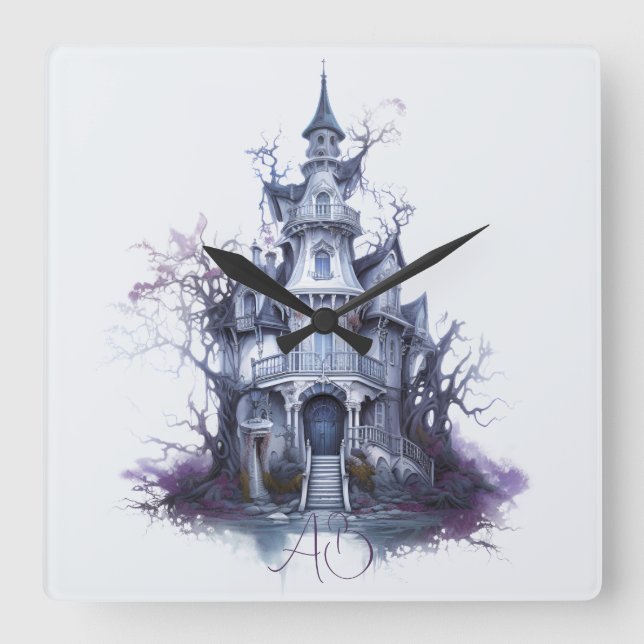Skapa din egen hemsökta slott fyrkantig klocka (Framsida)