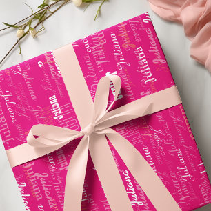 Skapa din egen hett-rosa namn mönster presentpapper
