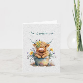 Skapa din egen Highland-tjur och vildblommor till  Kort