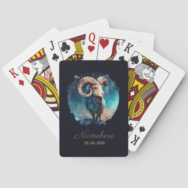 Skapa din egen himmelska Stenbocken Stjärntecken Casinokort (Baksidan)