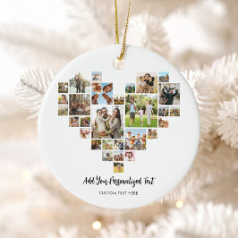 Skapa din egen Hjärtformade fotokollage Julgransprydnad Keramik