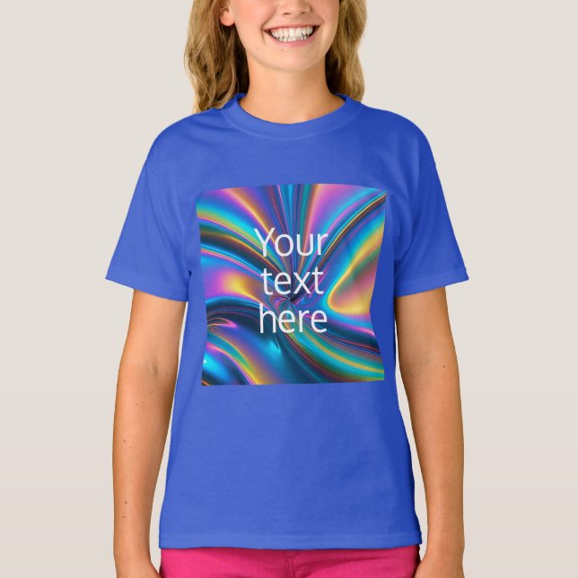 Skapa din egen - Holografisk bakgrund personlig T Shirt (Framsida)