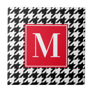 Skapa din egen houndstooth Mönster monogrammed Kakelplatta