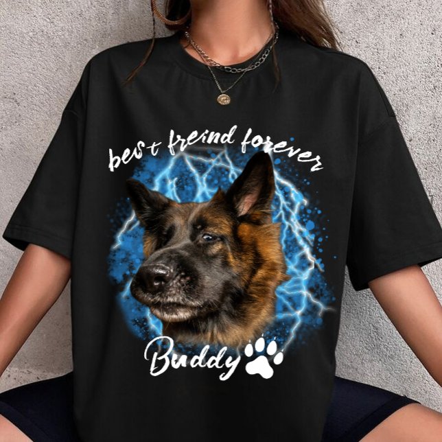 skapa din egen Hund Djur Foto Personlig 90s  T Shirt (Skapare uppladdad)