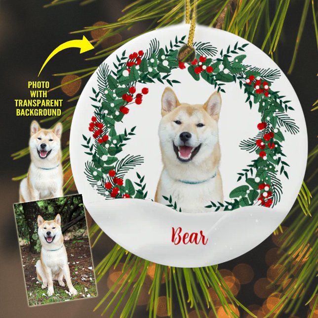 Skapa din egen Hund för andningsfrö Julgransprydnad Keramik (Skapare uppladdad)
