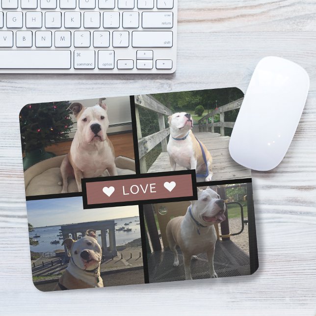 Skapa din egen hund fotokollage musmatta (Add Your Own Dog Photo Collage Mouse Pad)
