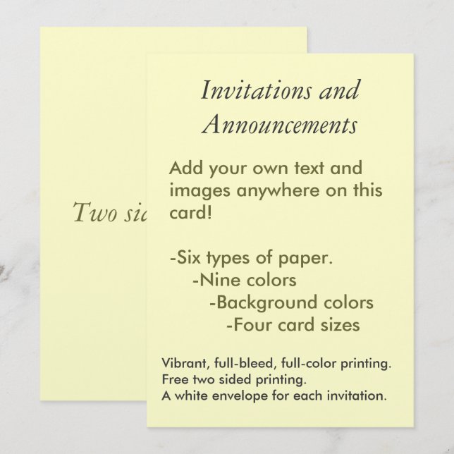 Skapa din egen inbjudan (Fram/baksida)