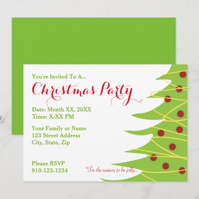 Skapa din egen inbjudan till julfest (Fram/baksida)