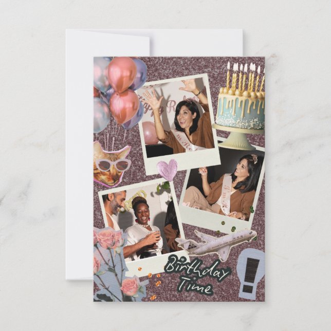 Skapa din egen inbjudan till Photo Collage Birthda (Framsida)