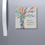 Skapa din egen inspirationsoffert magnet<br><div class="desc">Den här unika magneten har en färgstark mosaik Livets träd-design. Lägg till det inspirerande citat eller meddelande du valt för att anpassa det. Du kan redigera teckensnittet,  teckensnittet storlekt och teckensnittet färg. Original Mosaic © Michele Davies.</div>