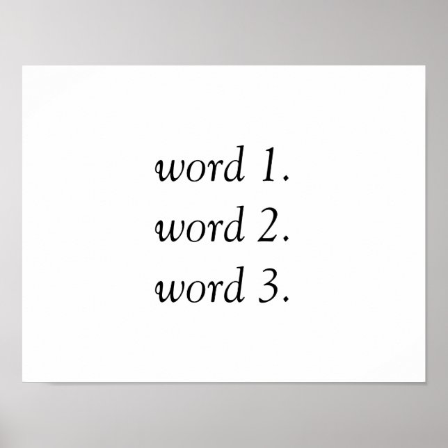 Skapa din egen inspirationstext i tre ord poster (Framsidan)