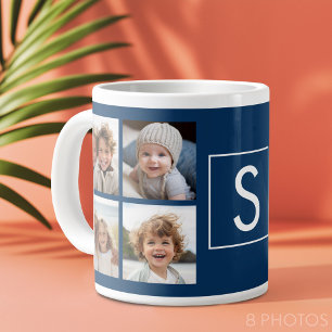 Skapa din egen Instagram-kollage med anpassad mono Jumbo Mugg