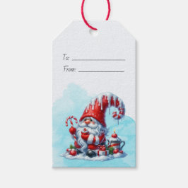 Skapa Din Egen Isblå Pepparmynta Jul Tomte Presentetikett