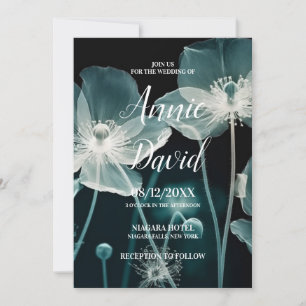 Skapa din egen Isig Blåa blommor Bröllop Inbjudningar