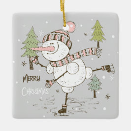 Skapa din egen isskalvinter Snögubbe Julgransprydnad Keramik