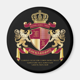Skapa din egen Jacka av Arm Red Guld Lejonare Embl Magnet